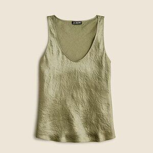 J.Crew Scoopneck Tank Top in Textured Satin Pale Surplus NWT